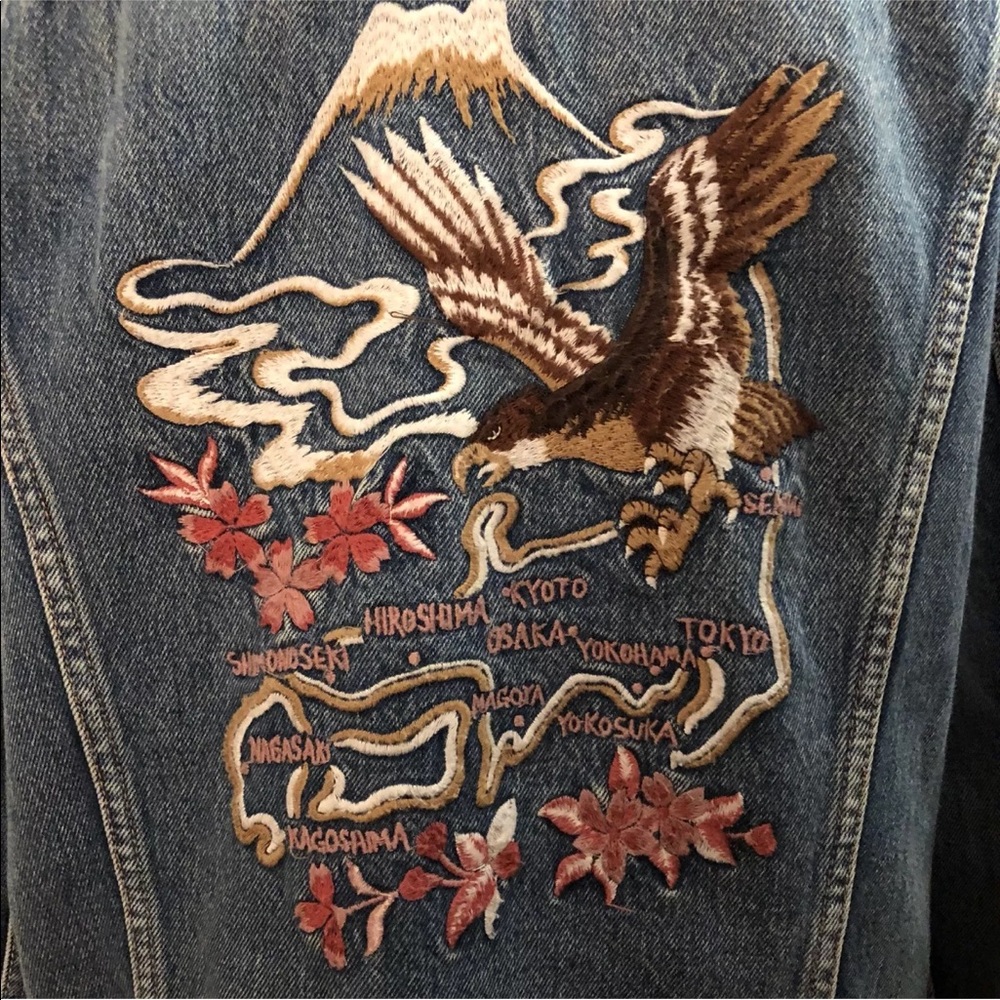 Levi's Blue Bomber Jacket with Dragon Embroidery - Picture 7 of 8
